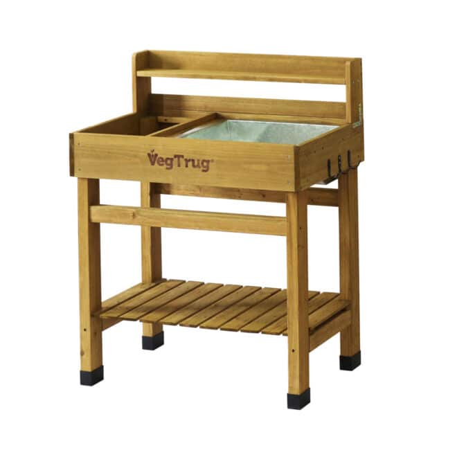 Deluxe Potting Table - inc tray and hooks - Natural - FSC 100% - Image 2
