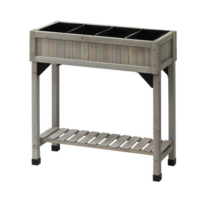 Herb Planter 4 Pockets Grey Wash - FSC 100%