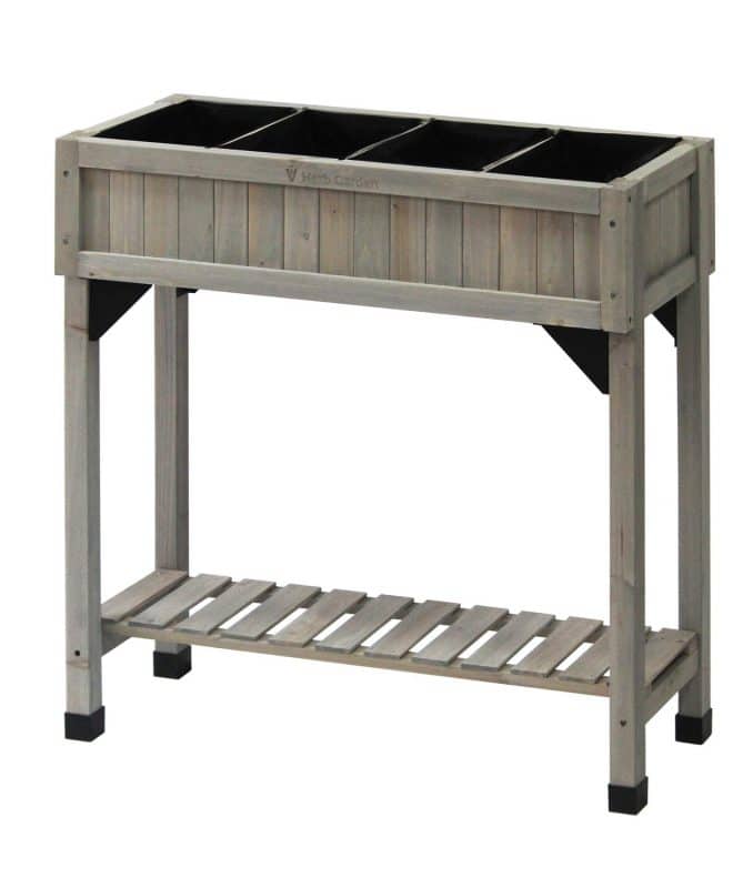 Herb Planter 4 Pockets Grey Wash - FSC 100%