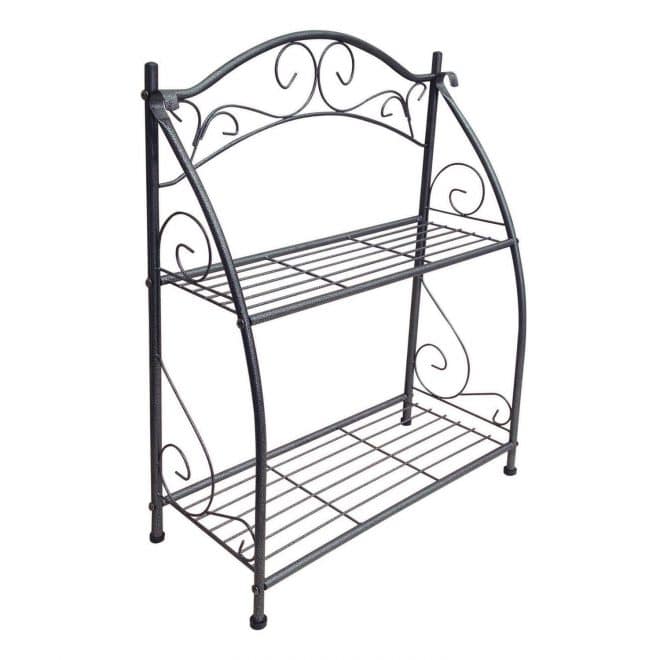 Plant Stand 2 Shelf - Hammertone Finish