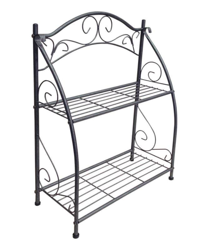 Plant Stand 2 Shelf - Hammertone Finish