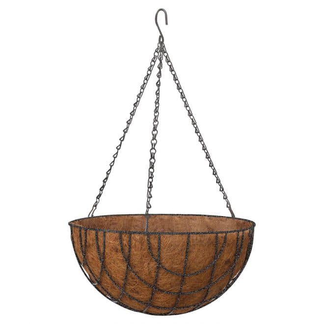 Premium Hanging Basket with Liner 40cm - Hammertone