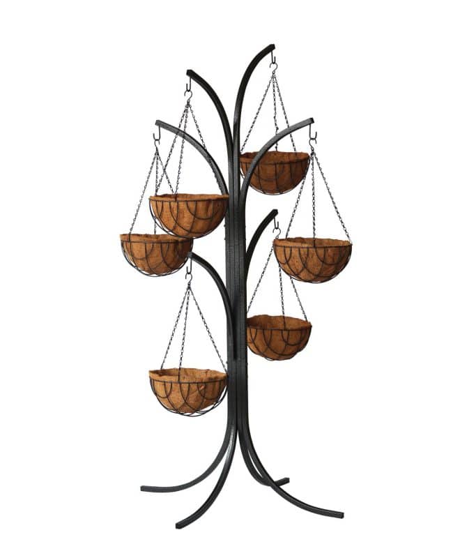 Hanging Basket Stand - Holds Six Baskets - Hammertone