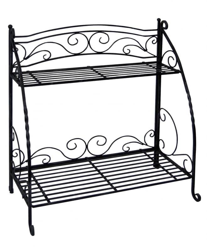 Bakers Plant Stand 2 Shelf - Black