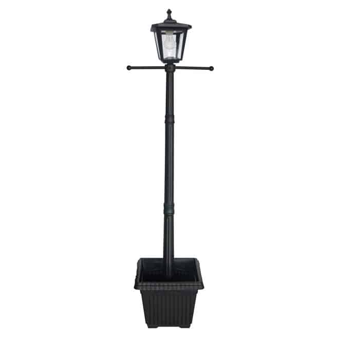 Solar Square Post Light - Single with Planter - Image 3