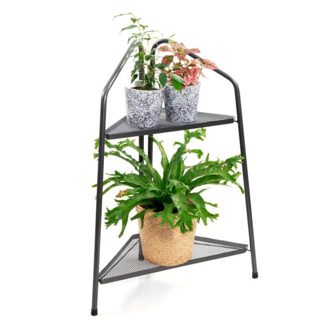 Plant Stand Modern Corner - 2 Shelf