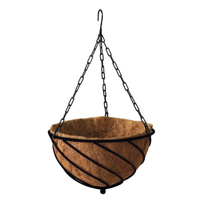 Hanging Basket Tear Drop with Liner 37cm- Black