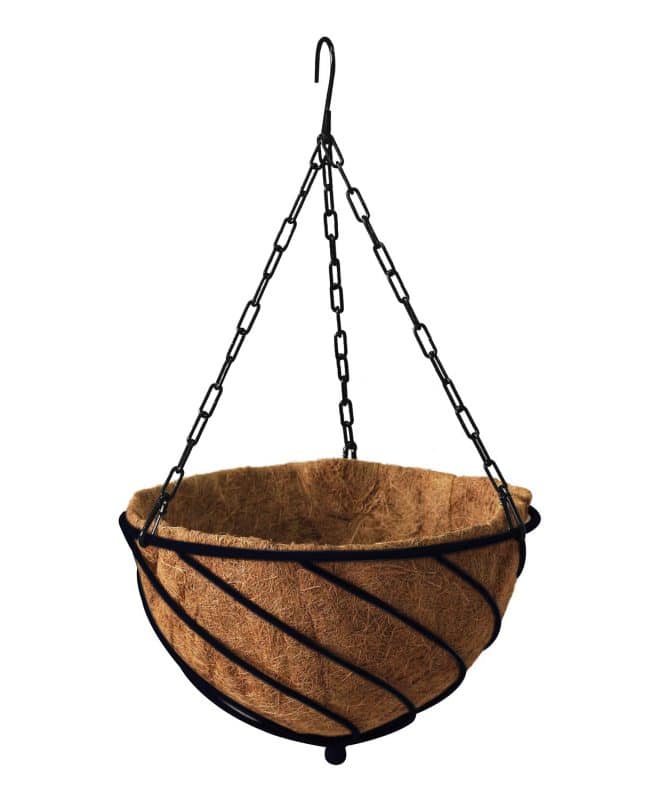 Hanging Basket Tear Drop with Liner 37cm- Black