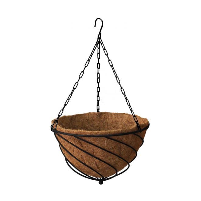 Hanging Basket Tear Drop with Liner 42cm- Black