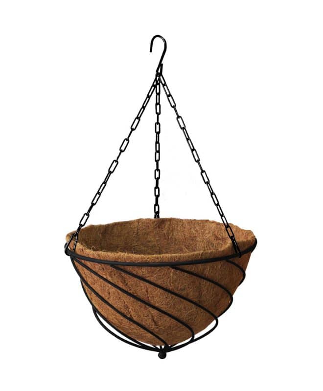 Hanging Basket Tear Drop with Liner 42cm- Black