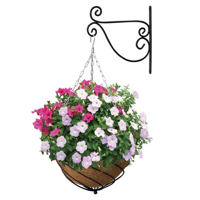 Hanging Basket Tear Drop with Liner 42cm- Black - Image 2