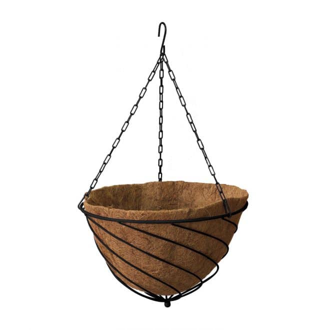 Hanging Basket Tear Drop with Liner 48cm- Black