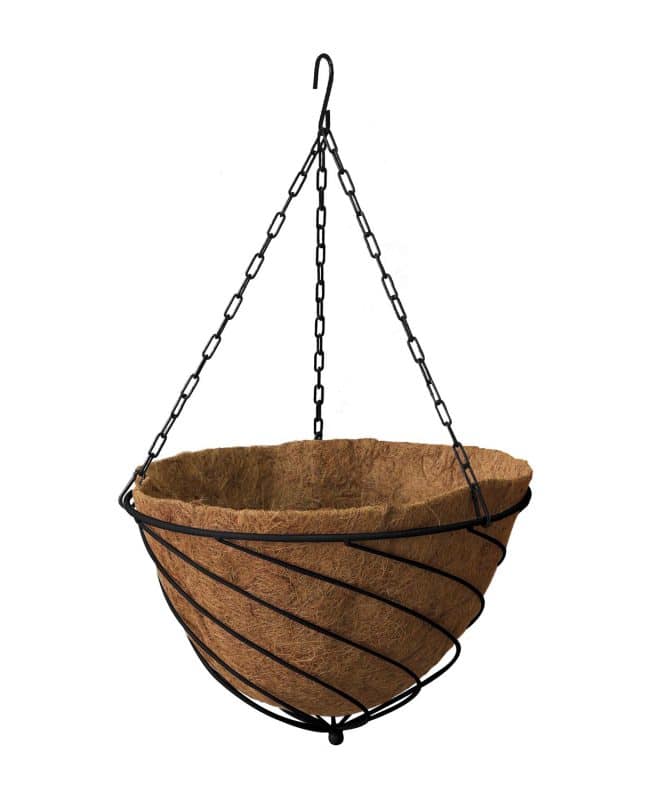Hanging Basket Tear Drop with Liner 48cm- Black