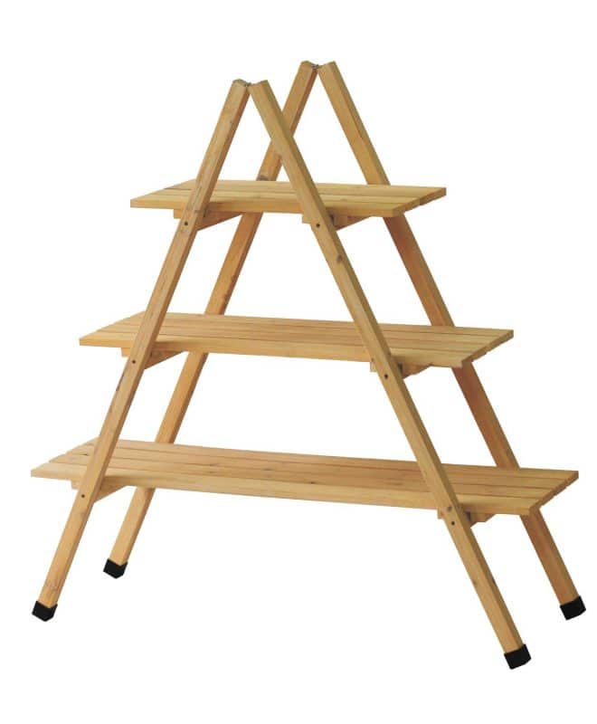 A Frame Timber Plant Stand - 3 Shelf - Natural - FSC 100%