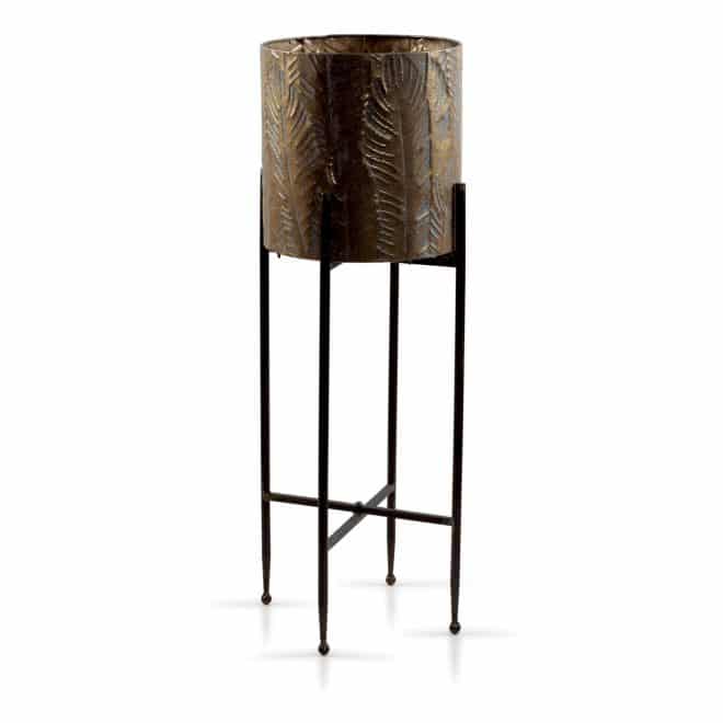 Jungle Cylinder Planter on Legs 20 - Antique Bronze Finish