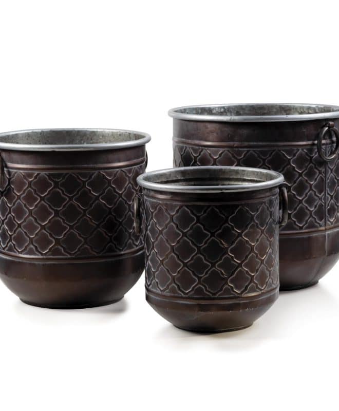 Baroque Planter set of 3 - Antique Black Finish
