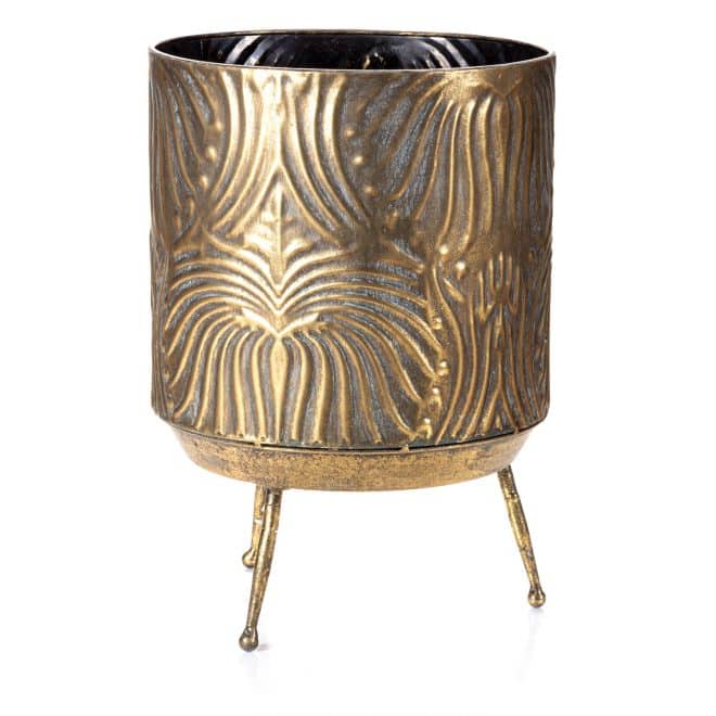 Mayan Planter on Legs 35 - Antique Gold Finish