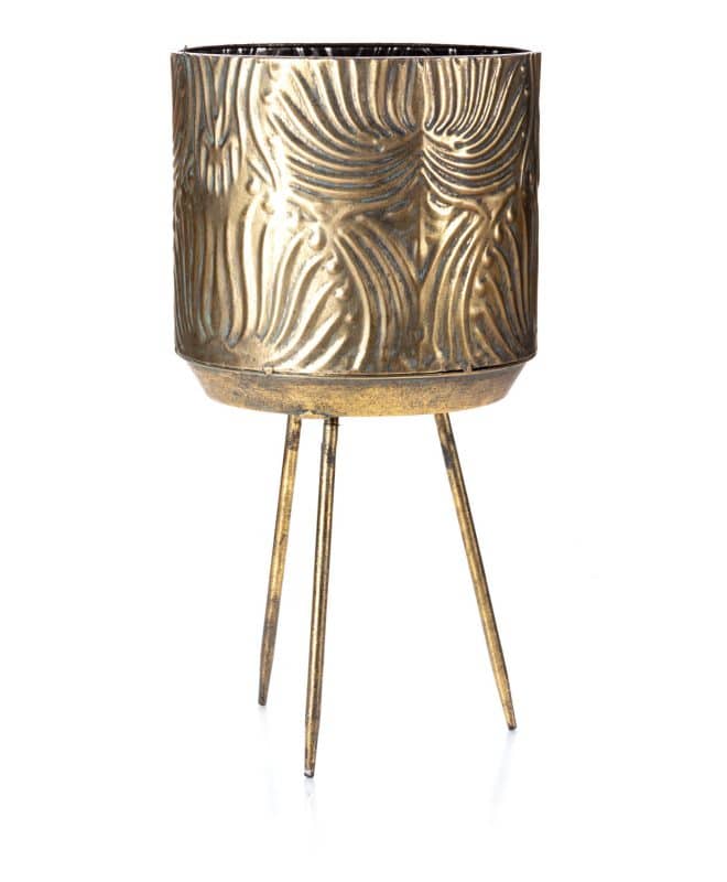 Mayan Planter on Legs 47.5 - Antique Gold Finish