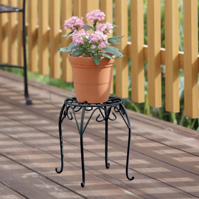 Plant Stool Roma Round - Black - Image 2