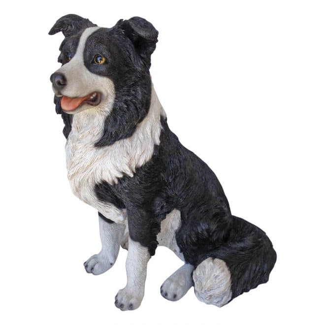 Large Sheepdog Sitting - Black & White