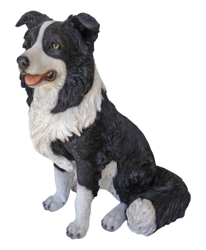 Large Sheepdog Sitting - Black & White