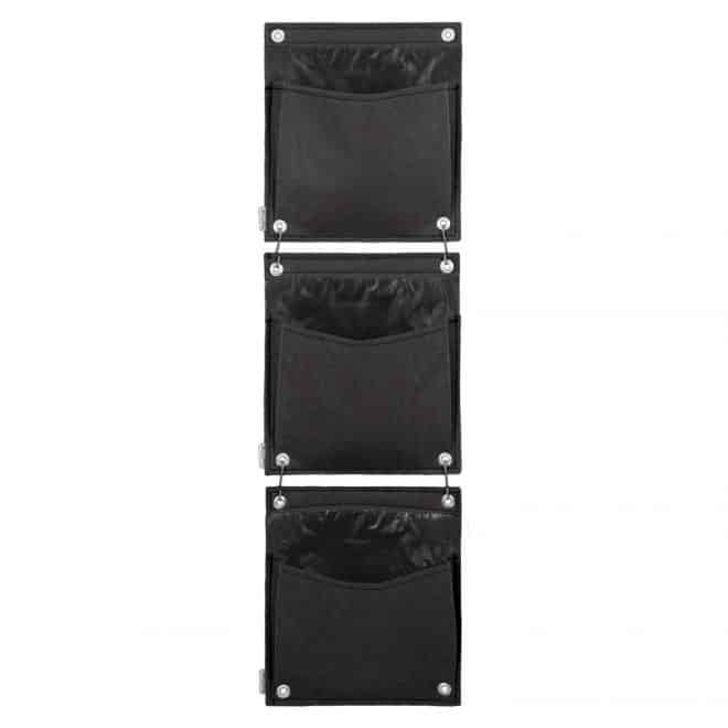 Wall Felt Planter - 3 Pockets - black