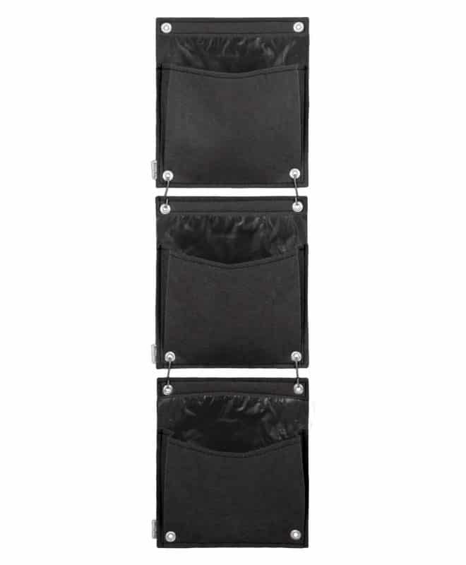 Wall Felt Planter - 3 Pockets - black