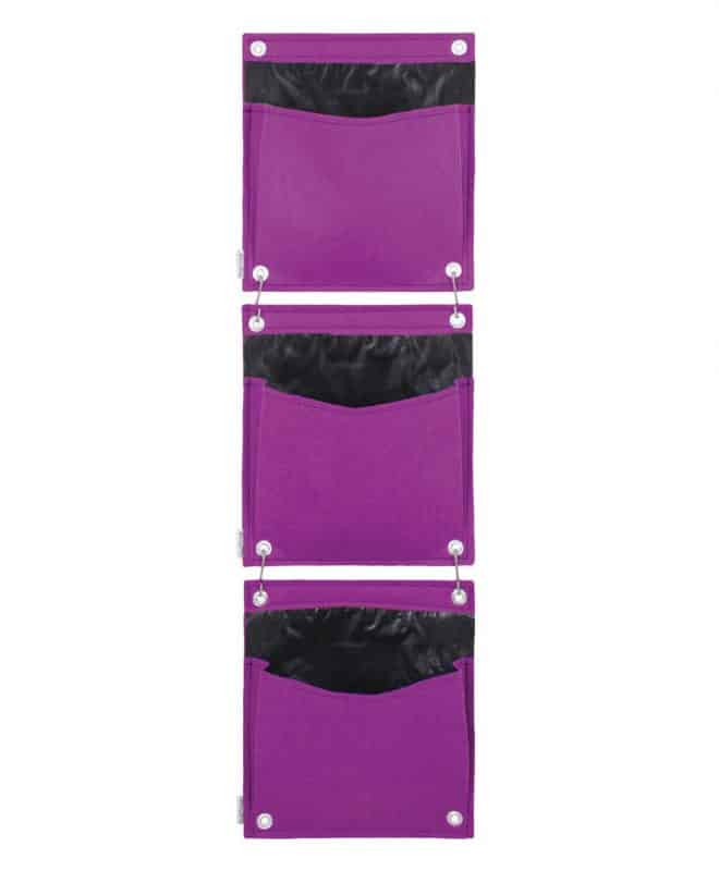 Wall Felt Planter - 3 Pockets - Purple