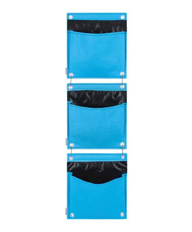 Wall Felt Planter - 3 Pockets - Pale Blue