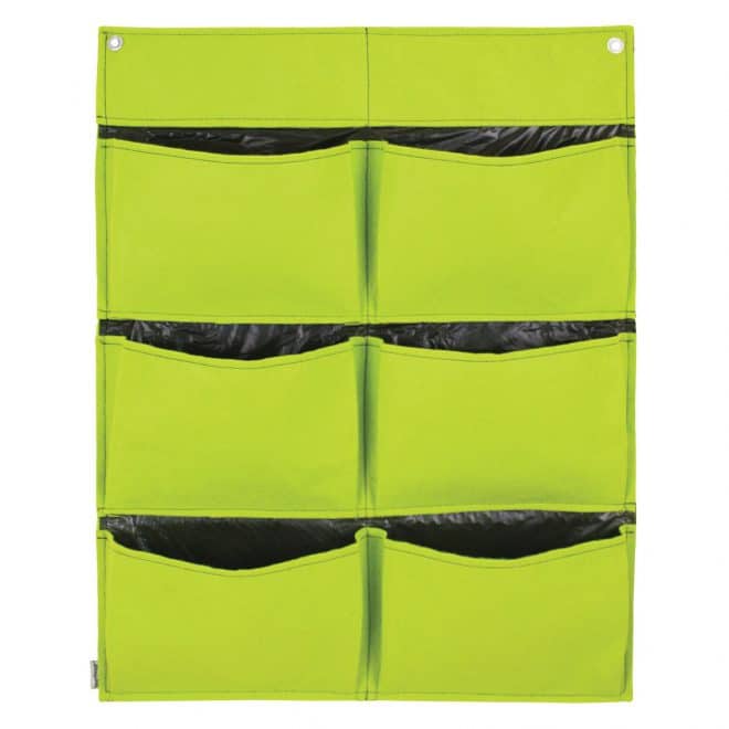 Wall Felt Planter 6 Pocket - Lime Green