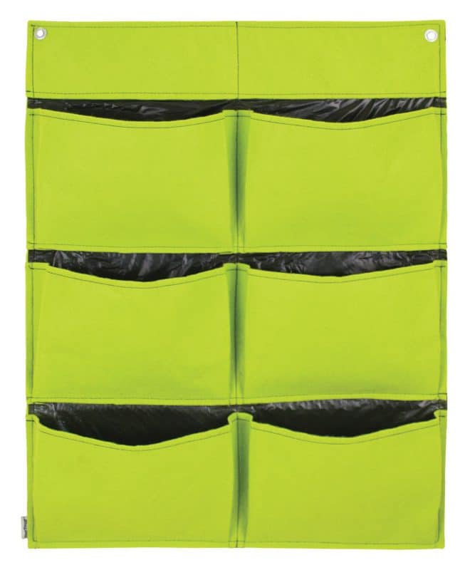 Wall Felt Planter 6 Pocket - Lime Green