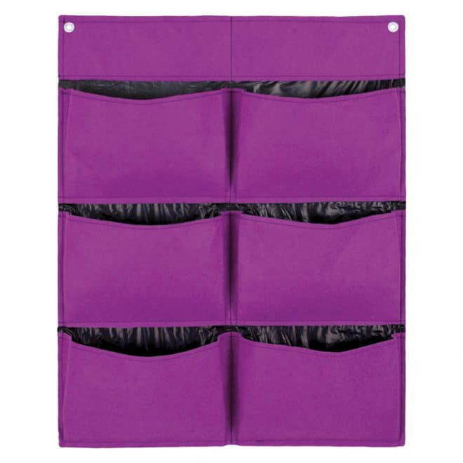 Wall Felt Planter 6 Pocket - Purple