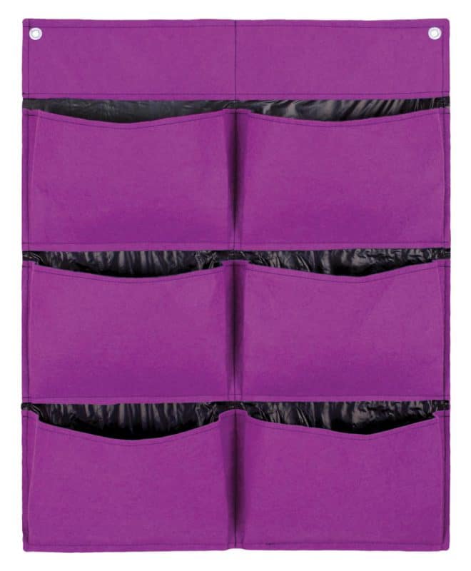 Wall Felt Planter 6 Pocket - Purple