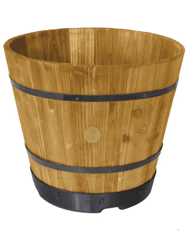 VegTrug Wooden Barrel 37cm - Natural - FSC 100%