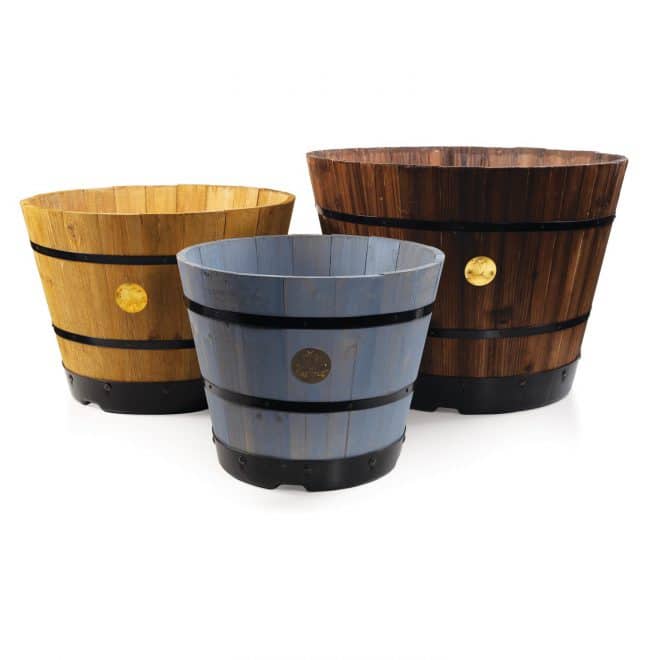 VegTrug Wooden Barrel 55cm - Natural - FSC 100% - Image 2