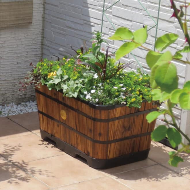 Wooden Planter Trough - 60cm - Burnt Oak - FSC 100℅ - Image 2