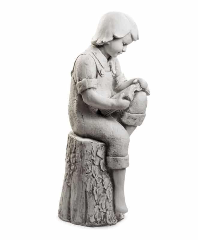 Boy on Stump Reading figurine
