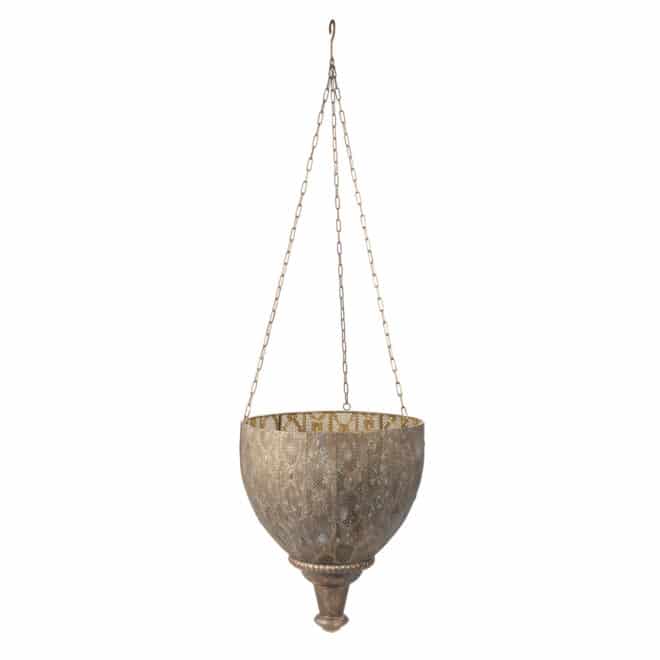 Casablanca Hanging Planter 41cm - Aged Metal