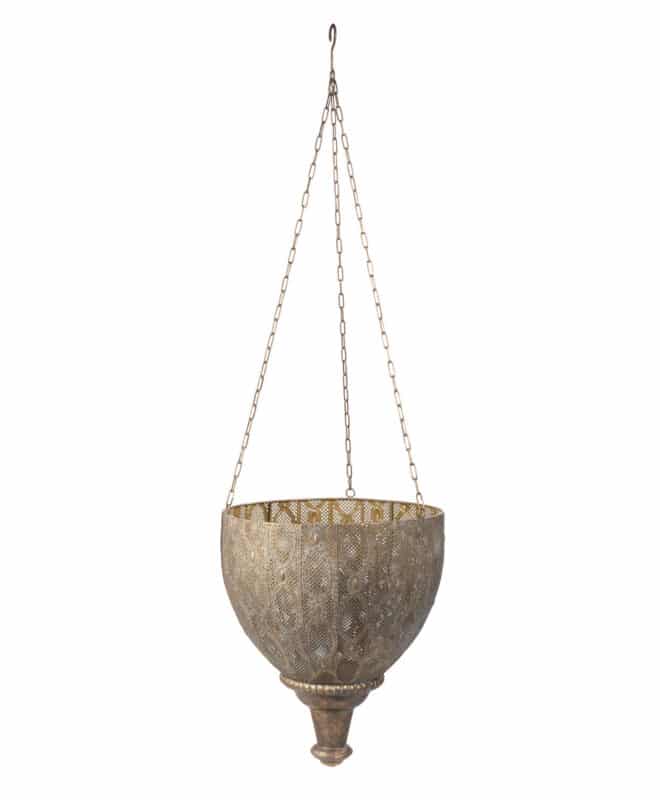 Casablanca Hanging Planter 41cm - Aged Metal