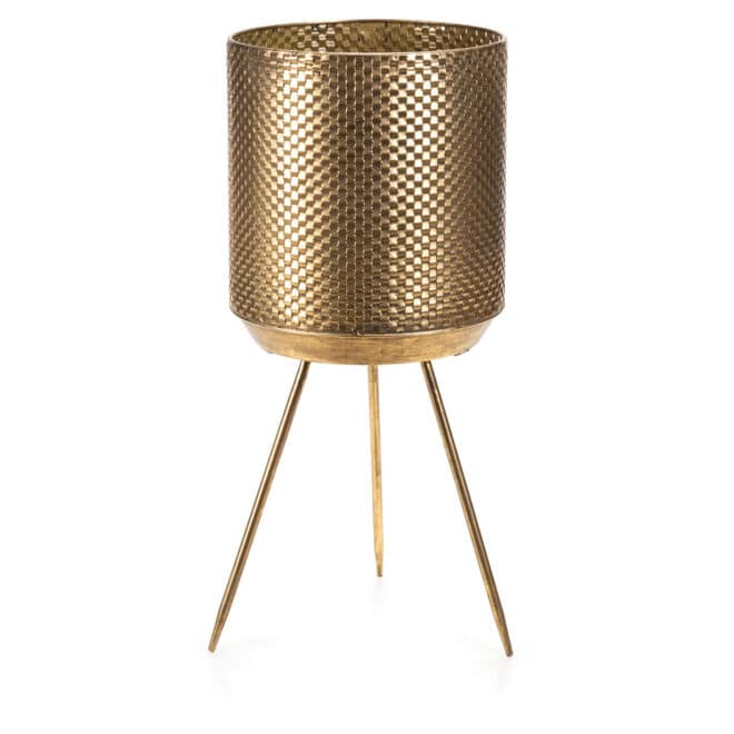Squadra Planter on Legs 55cm - Gold Finish - Image 2