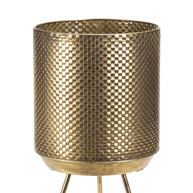 Squadra Planter on Legs 55cm - Gold Finish - Image 3
