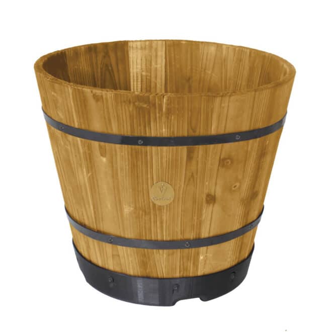 VegTrug Wooden Barrel 55cm - Natural - FSC 100%