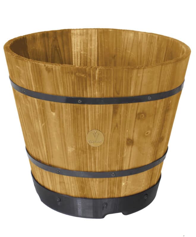 VegTrug Wooden Barrel 55cm - Natural - FSC 100%