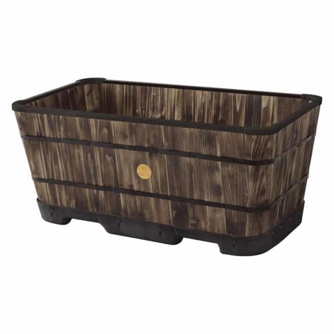 Wooden Planter Trough - 90cm - Burnt Oak - FSC 100℅
