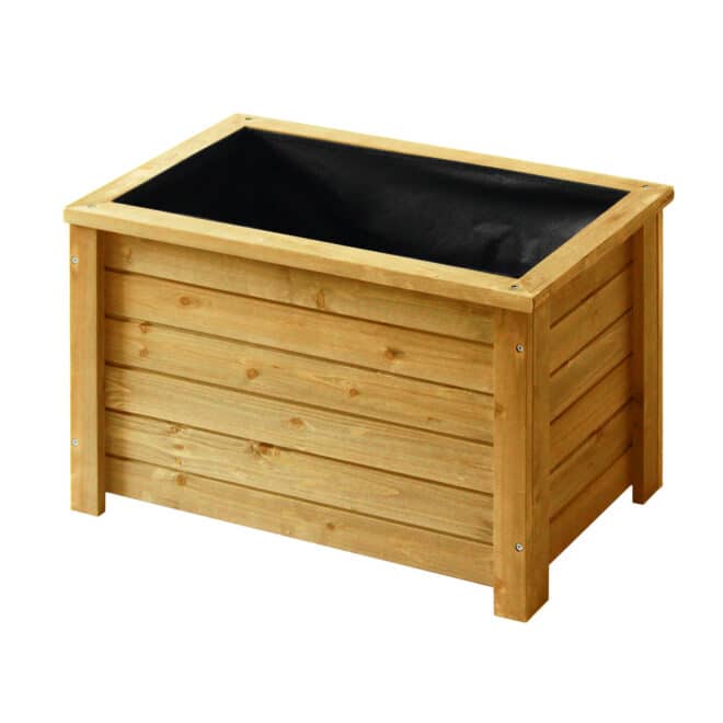 Wooden Rectangle Box Planter - 60cm - Natural - FSC 100% - Image 5