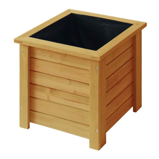 Wooden Square Box Planter - 35cm - Natural - FSC 100% - Image 6