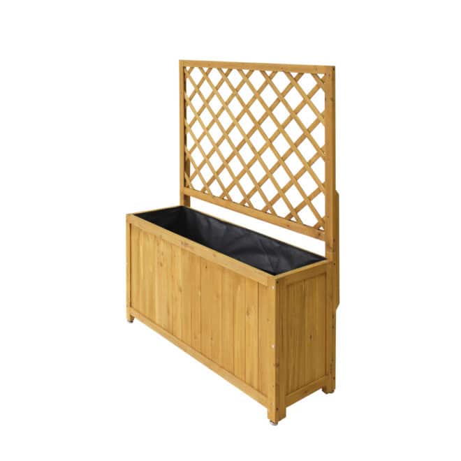 Wooden Trellis Box - 90cm (with liner) - Natural - FSC 100% - Image 12