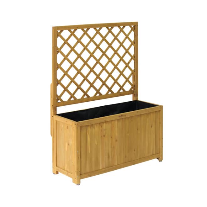 Wooden Trellis Box - 90cm (with liner) - Natural - FSC 100% - Image 10