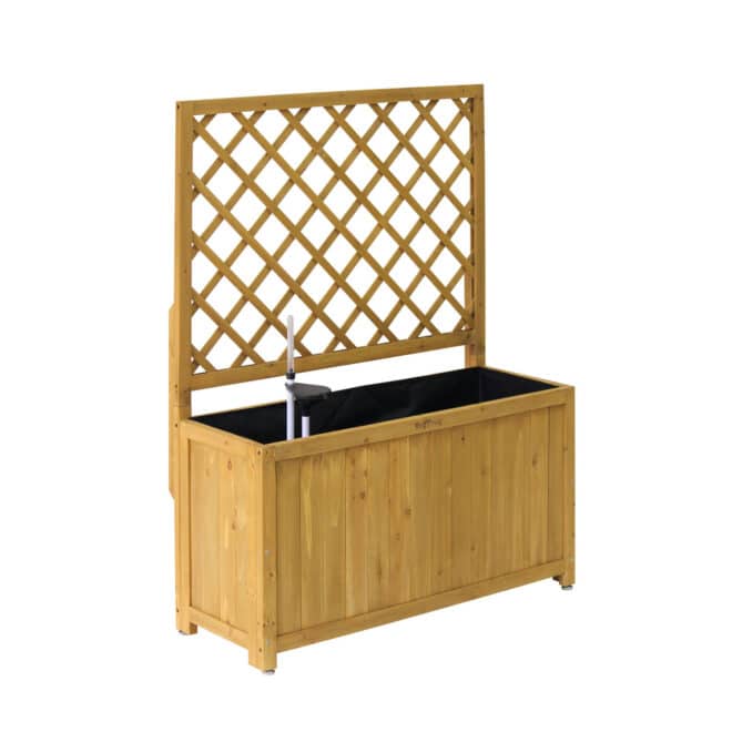 Wooden Trellis Box - 90cm (with liner) - Natural - FSC 100% - Image 11