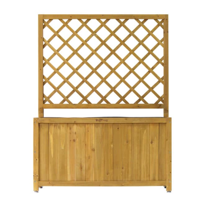 Wooden Trellis Box - 90cm (with liner) - Natural - FSC 100% - Image 5